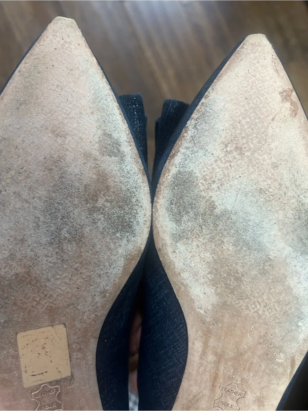 TORY BURCH  ROSALIND Navy denim printed suede ballet flats. Size 8.5M EUC